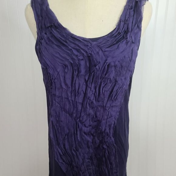 Miss Me M M Couture Blue Sleeveless Ruffled front Jersey Knit Stretch Blouse NWT - Picture 1 of 9